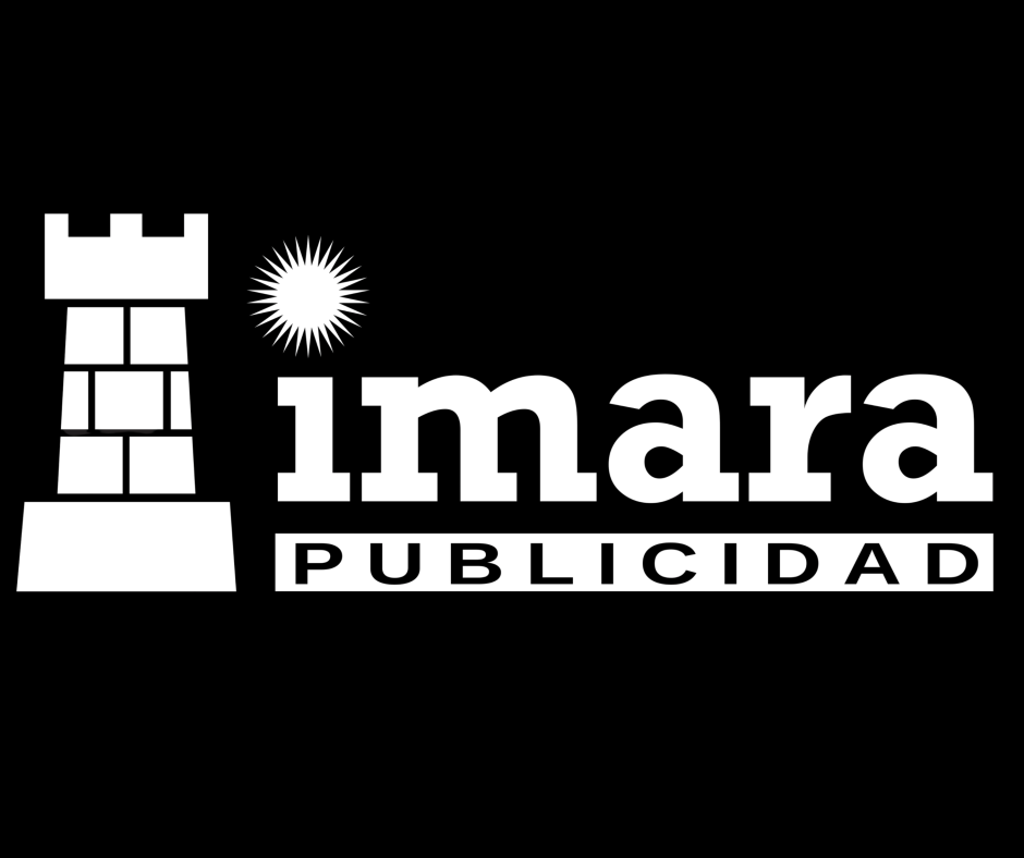 Logo monocromático blanco Imara Publicidad